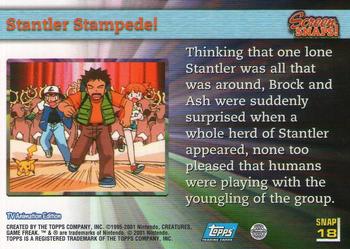 2001 Topps Pokemon Johto (UK) #SNAP18 Stantler Stampede! Back